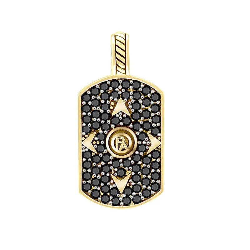 The Performance Amulet Solid Yellow Gold Pendant with Black Spinel Will Increase Your Power