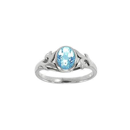 Vine Silver Ring with Oval Gemstone TR763 - Jewelry