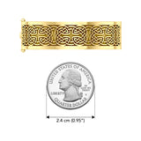 Large Solid Yellow Gold Elegance Solid Celtic Knot Bangle with open lock GBA213