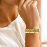 Large Solid Yellow Gold Elegance Solid Celtic Knot Bangle with open lock GBA213