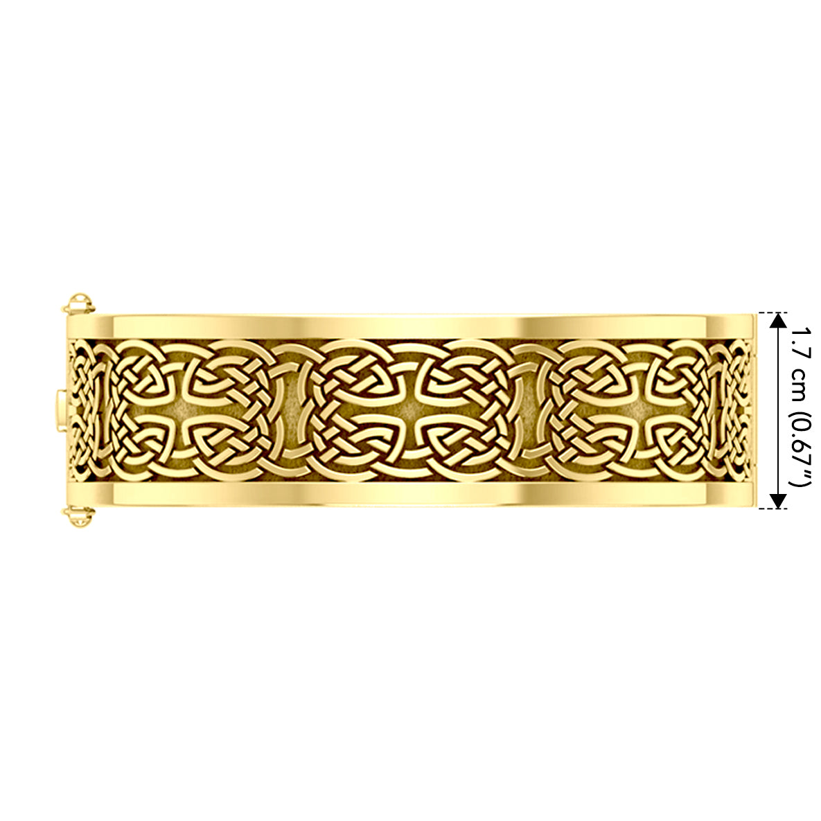 Large Solid Yellow Gold Elegance Solid Celtic Knot Bangle with open lock GBA213