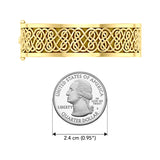 Large Solid Yellow Gold Solid Celtic Knot Bangle with open lock GBA215