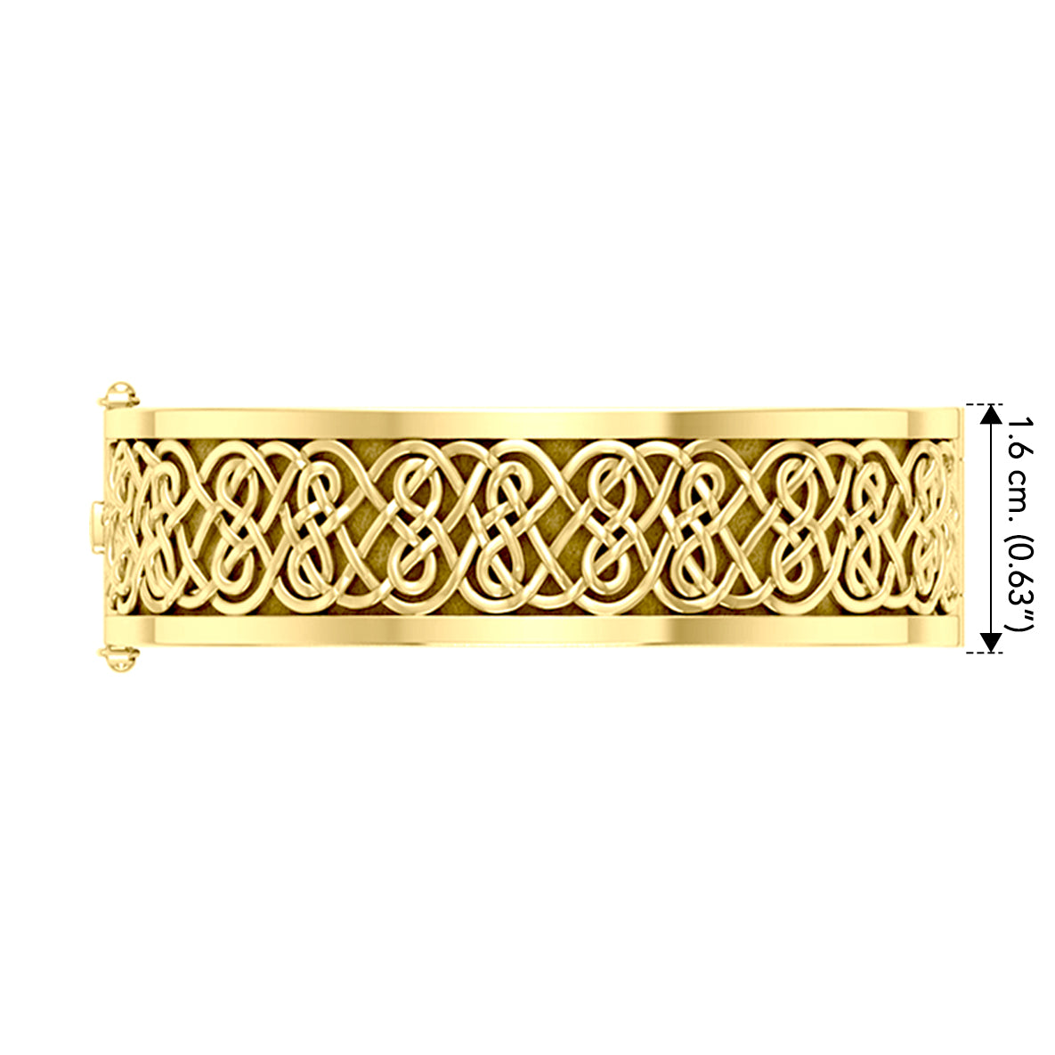 Large Solid Yellow Gold Solid Celtic Knot Bangle with open lock GBA215
