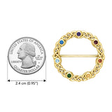 Chakra Celtic Solid Yellow Gold Brooch GBC161