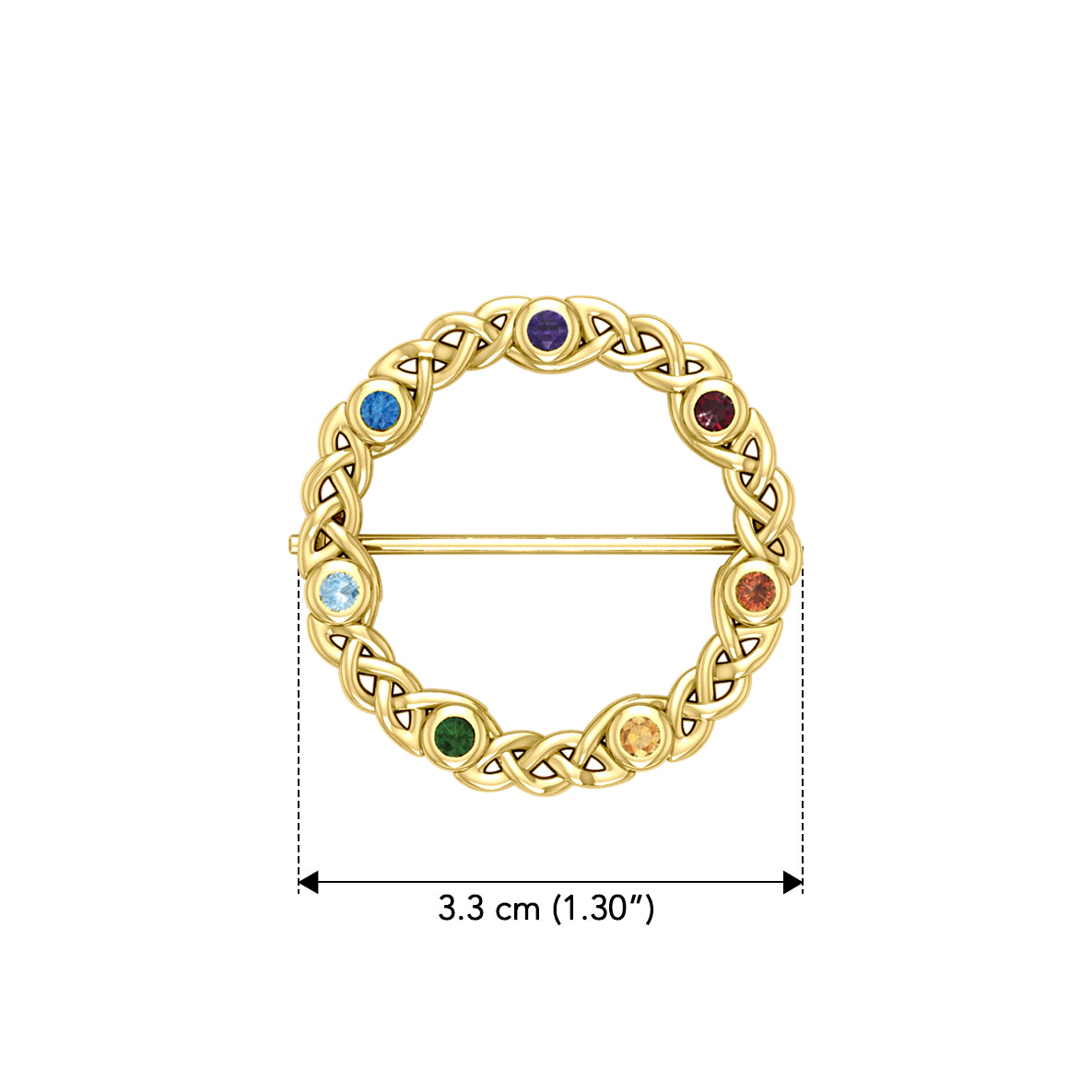 Chakra Celtic Solid Yellow Gold Brooch GBC161