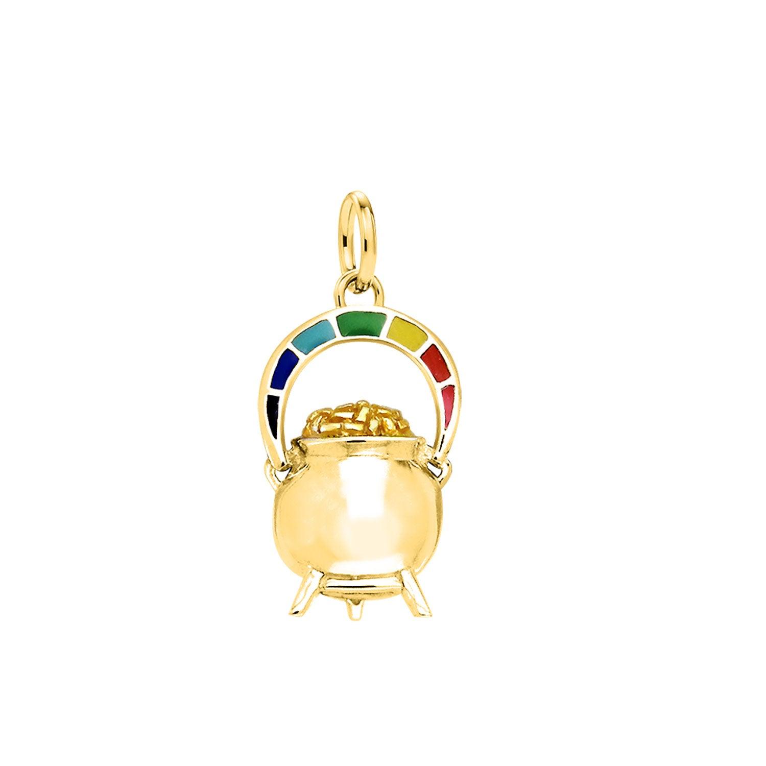 Dazzling Elegance: Solid Gold Goddess Danu Necklace by Peter Stone Jewelry – Unveiling the Allure of the Rainbow's Golden Secret GSE191 - Jewelry