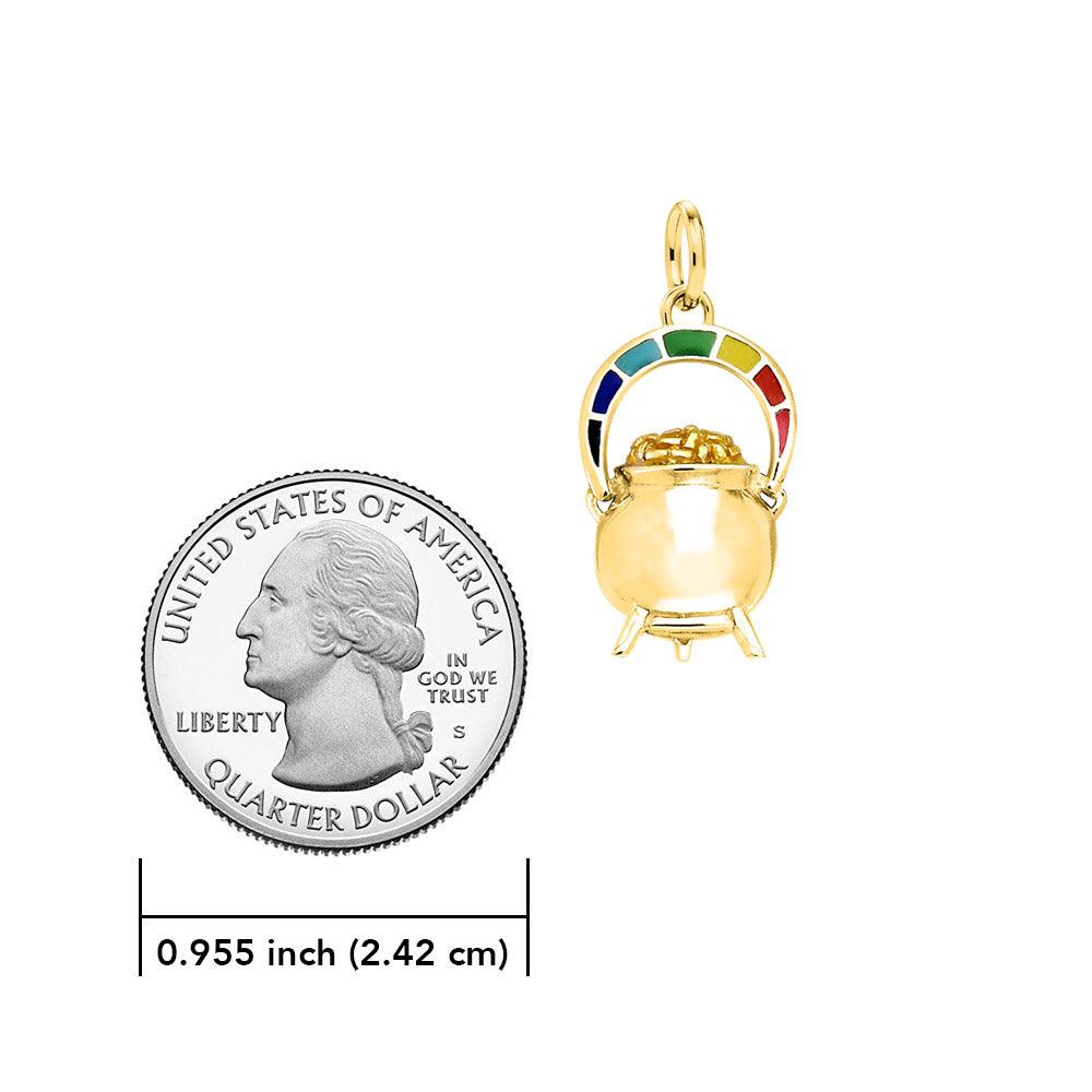 Dazzling Elegance: Solid Gold Goddess Danu Necklace by Peter Stone Jewelry – Unveiling the Allure of the Rainbow's Golden Secret GSE191 - Jewelry