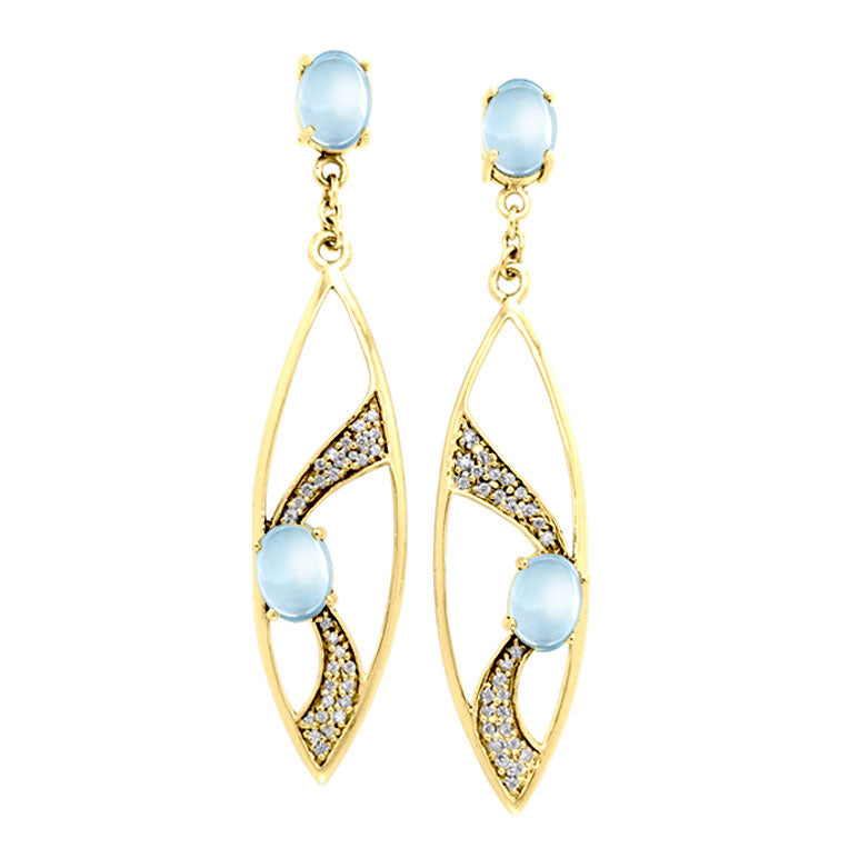 Fantastic Contemporary Solid Gold Earrings with Gemstones GER1201