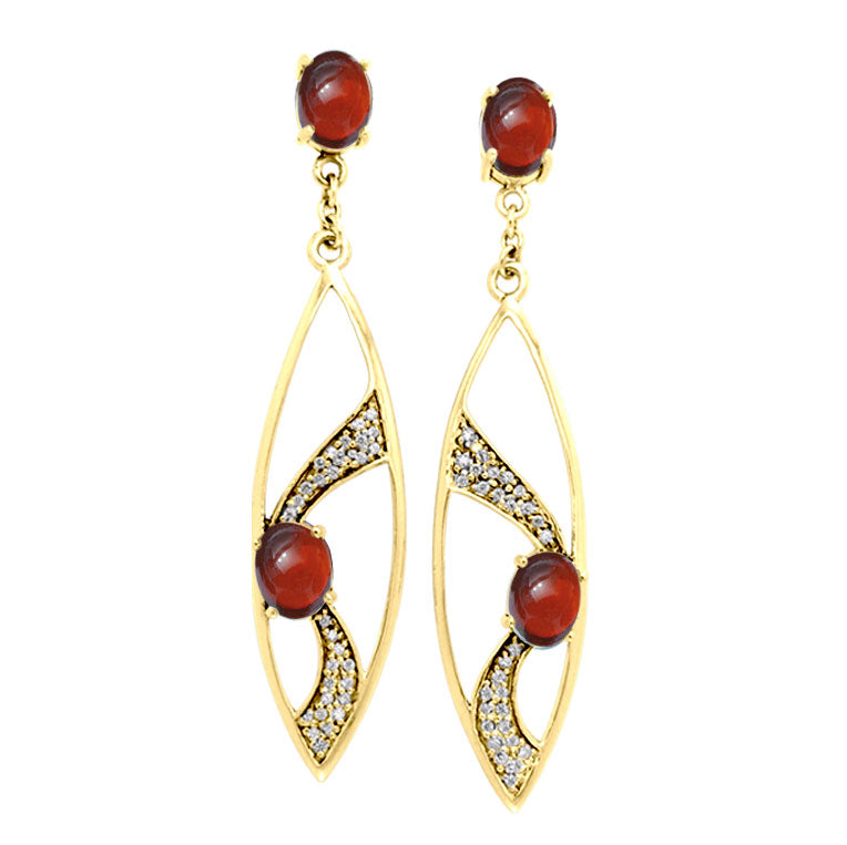 Fantastic Contemporary Solid Gold Earrings with Gemstones GER1201