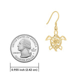 Sea Turtle Filigree Hook Earrings in 14k Gold GER1706 - Jewelry
