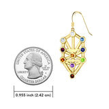 Kabbalah with Chakra Gemstone Solid Gold Earrings GER1717