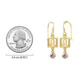 Leo Zodiac Sign Solid Gold Earrings with Gemstone GER1773