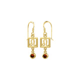 Leo Zodiac Sign Solid Gold Earrings with Gemstone GER1773