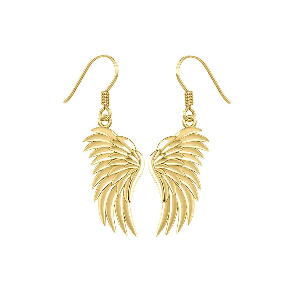 Angel Wings Solid Yellow Gold Earrings GER1945 - Jewelry