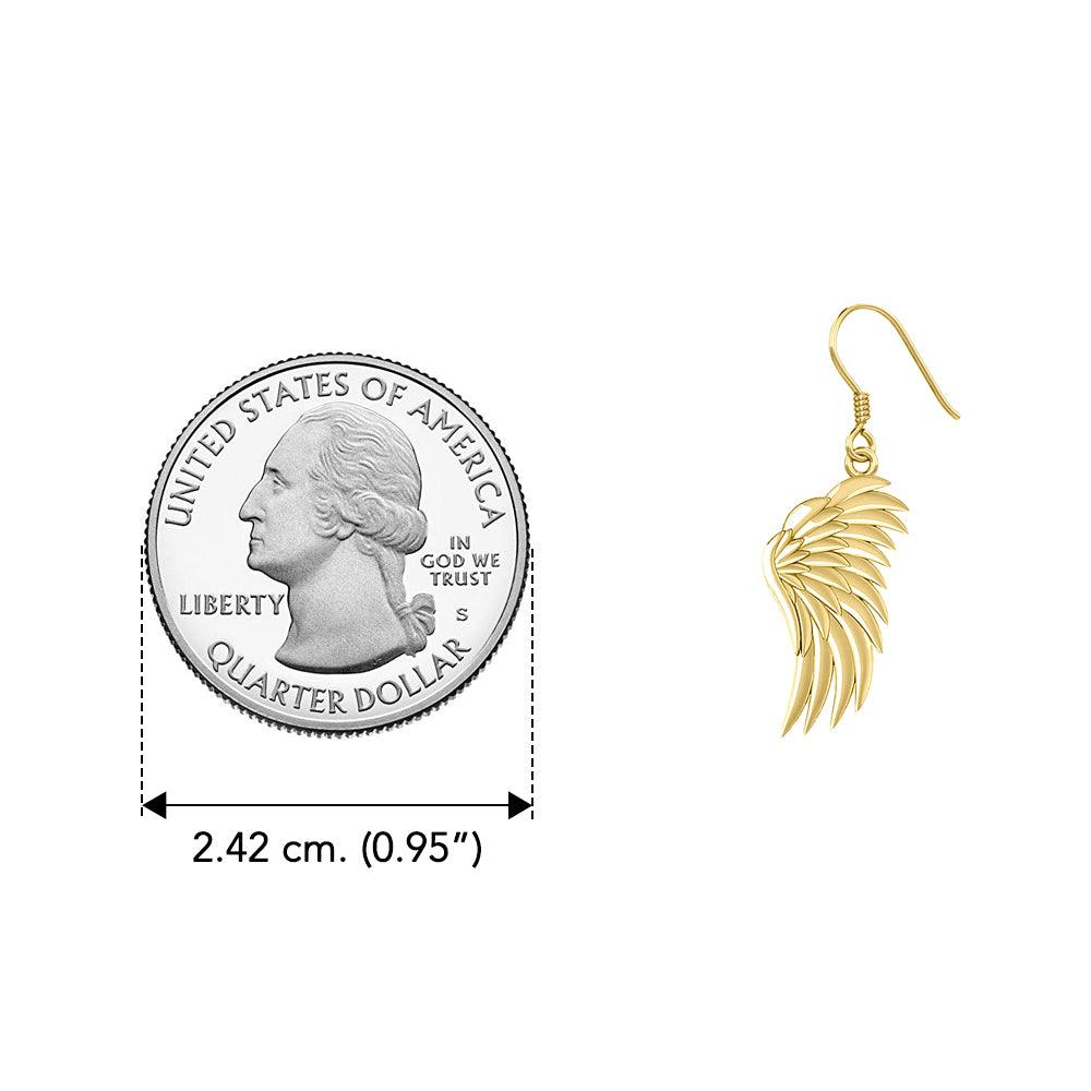 Angel Wings Solid Yellow Gold Earrings GER1945 - Jewelry