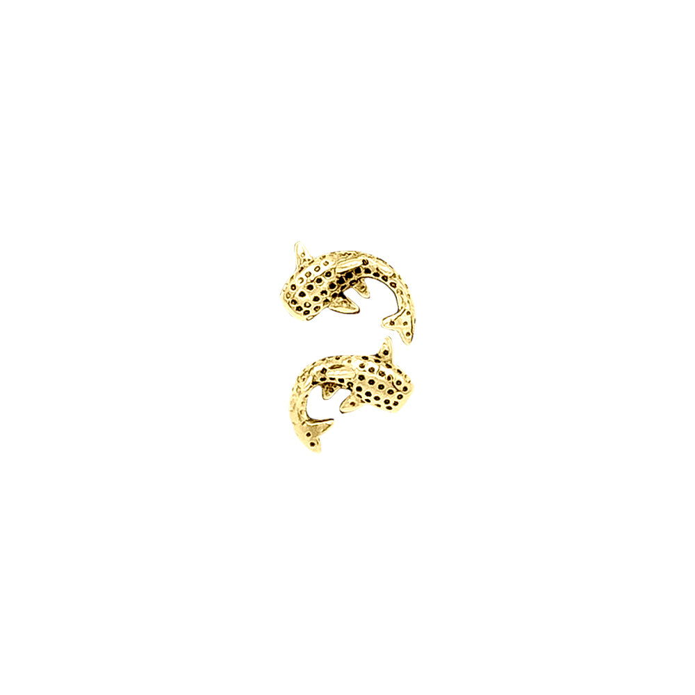Whale Shark Solid Gold Post Earrings GER2214