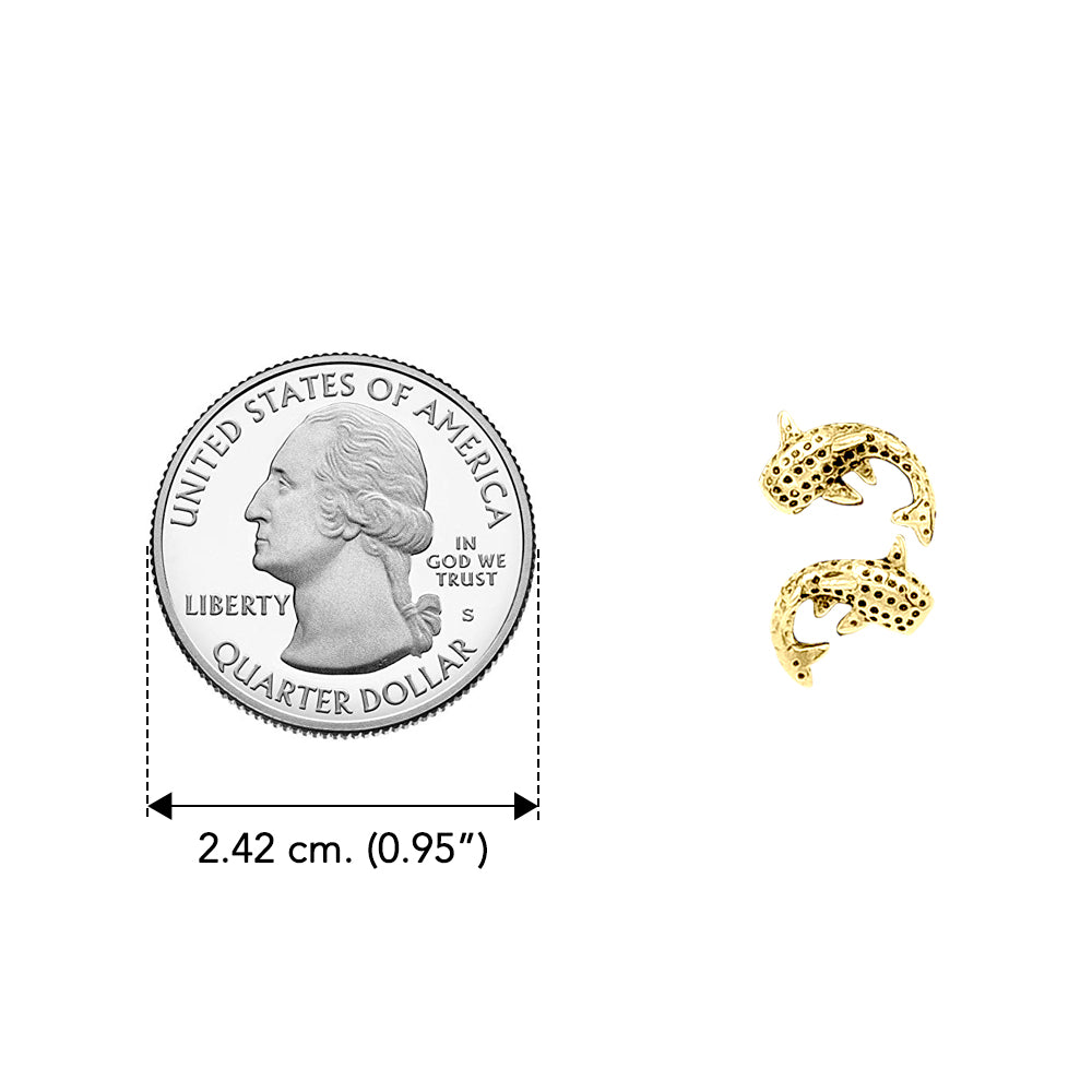 Whale Shark Solid Gold Post Earrings GER2214
