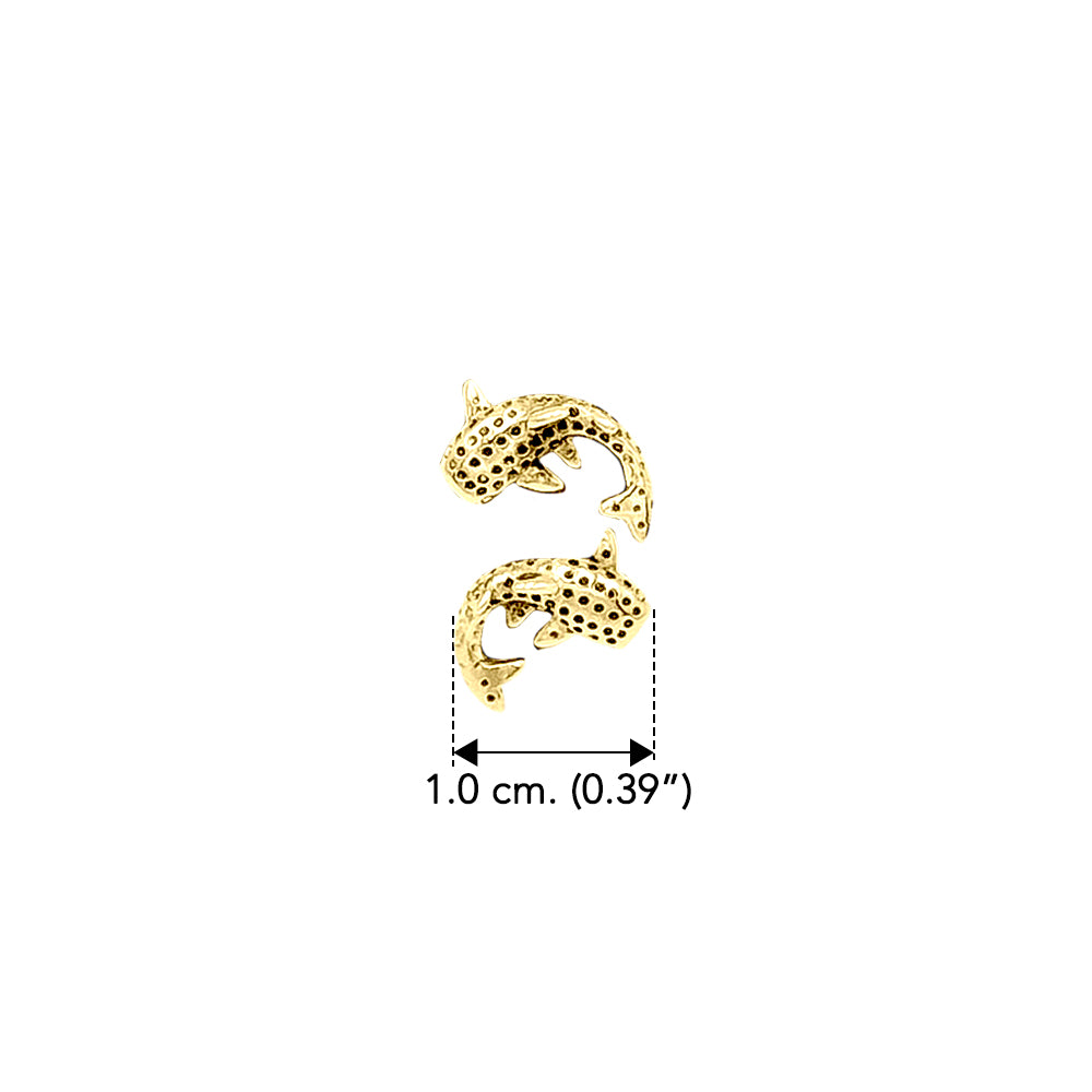 Whale Shark Solid Gold Post Earrings GER2214