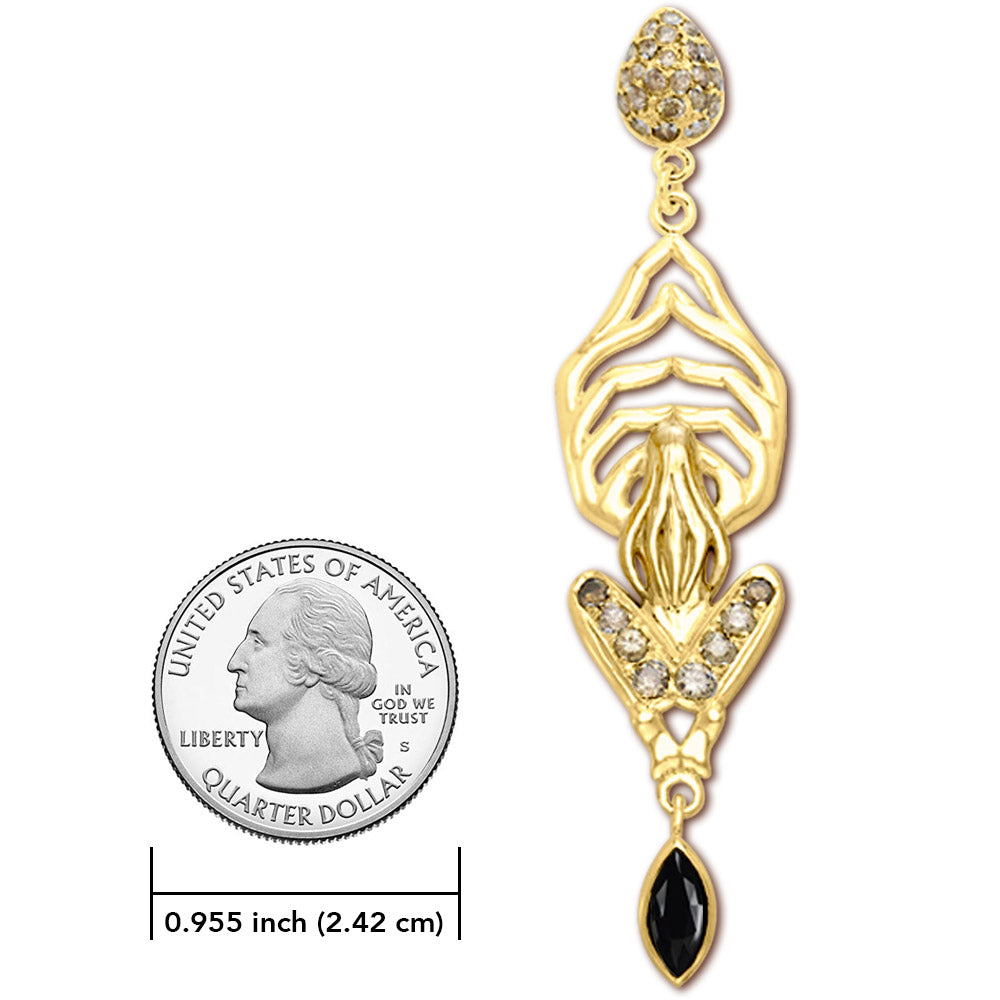 Unparalleled Elegance Dali-inspired fine Solid Yellow Gold Earrings GER519
