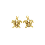 14 Karat Gold Turtle Post Earrings GJE206 - Jewelry