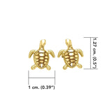 14 Karat Gold Turtle Post Earrings GJE206 - Jewelry