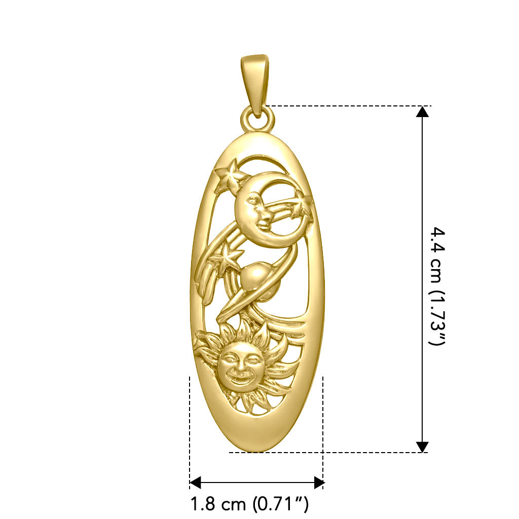 Celestial 14K Solid Gold Pendant GLP1781