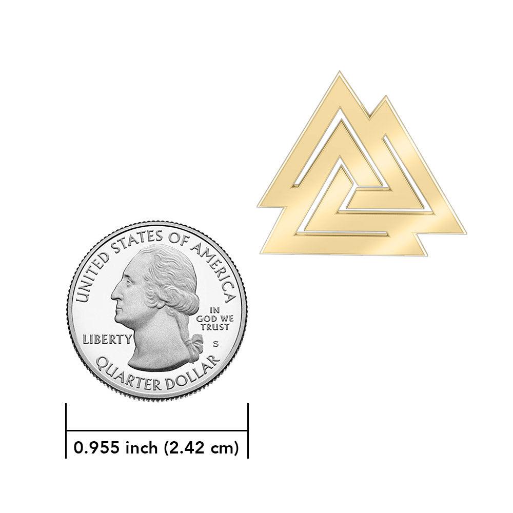 The Viking Valknut 14 Karat Solid Gold Pendant GPD1071 - Jewelry