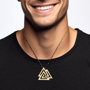 The Viking Valknut 14 Karat Solid Gold Pendant GPD1071 - Jewelry