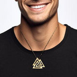 The Viking Valknut 14 Karat Solid Gold Pendant GPD1071 - Jewelry