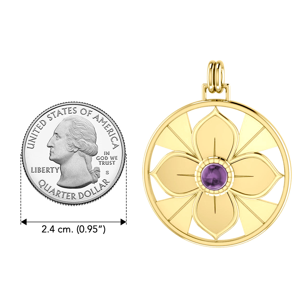 Symbol Of Femininity Solid Yellow Gold Pendant by Sibylle Grummes GPD1240