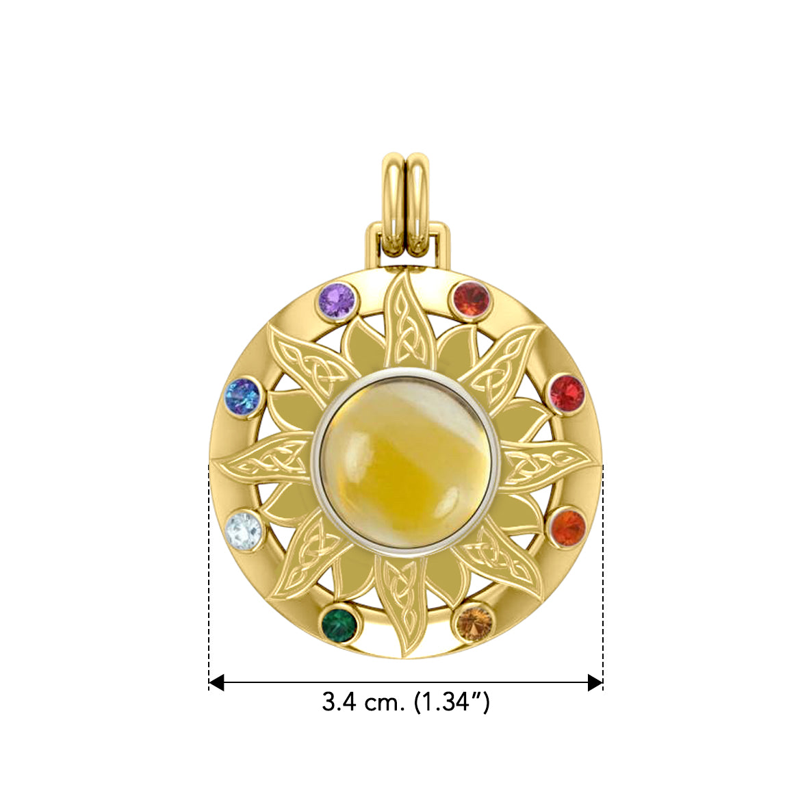 Celtic Triskele Sun Solid Yellow Gold Pendant GPD1267