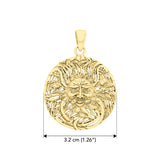 Celtic Triple Spiral Sun Disk Solid Yellow Gold Pendant GPD1581