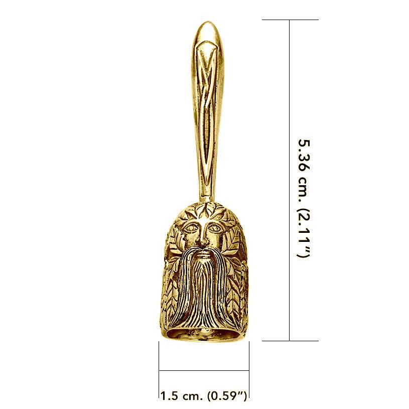 The Green Man Hand Bell in 14 Karat Yellow Gold GPD6187 - Jewelry