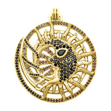 Walk in the Sun path Dali-inspired Solid Yellow Gold Jewelry Pendant GPD2652