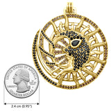 Walk in the Sun path Dali-inspired Solid Yellow Gold Jewelry Pendant GPD2652