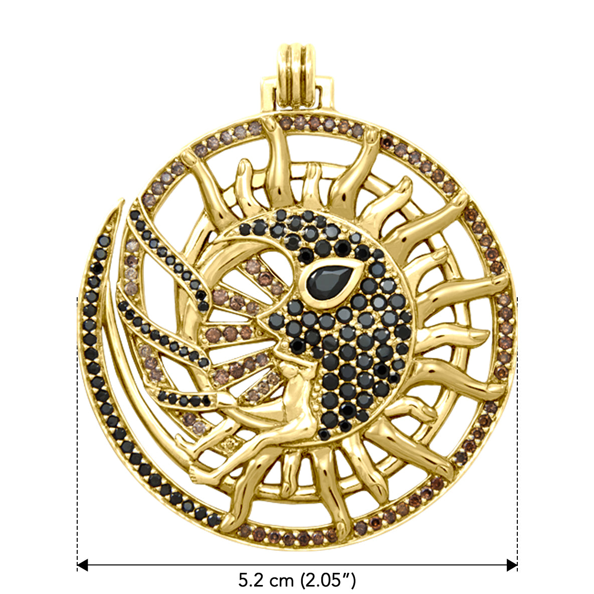 Walk in the Sun path Dali-inspired Solid Yellow Gold Jewelry Pendant GPD2652