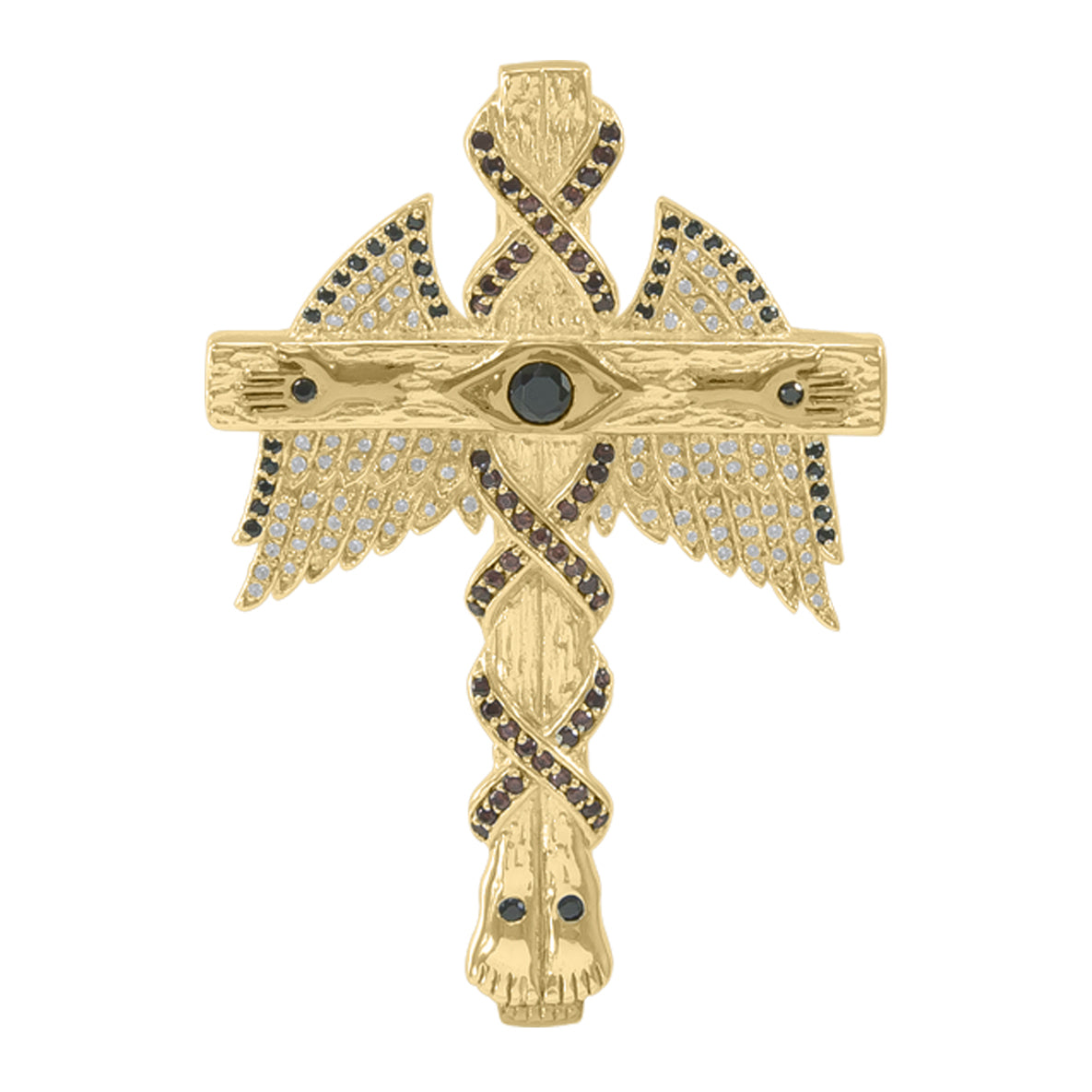 Believe in thy Cross Dali-inspired Solid Yellow Gold Jewelry Pendant GPD2653