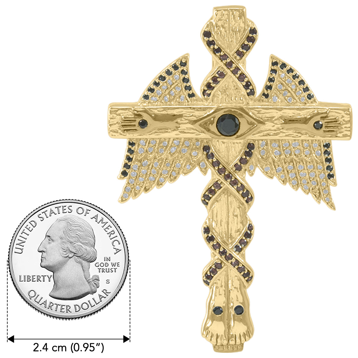 Believe in thy Cross Dali-inspired Solid Yellow Gold Jewelry Pendant GPD2653