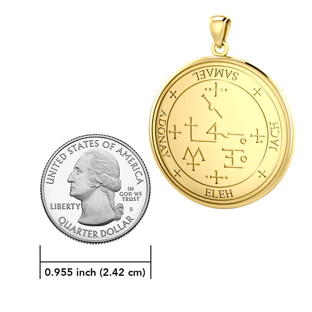 Sigil of the Archangel Samael Solid Gold Pendant GPD2823 - Jewelry