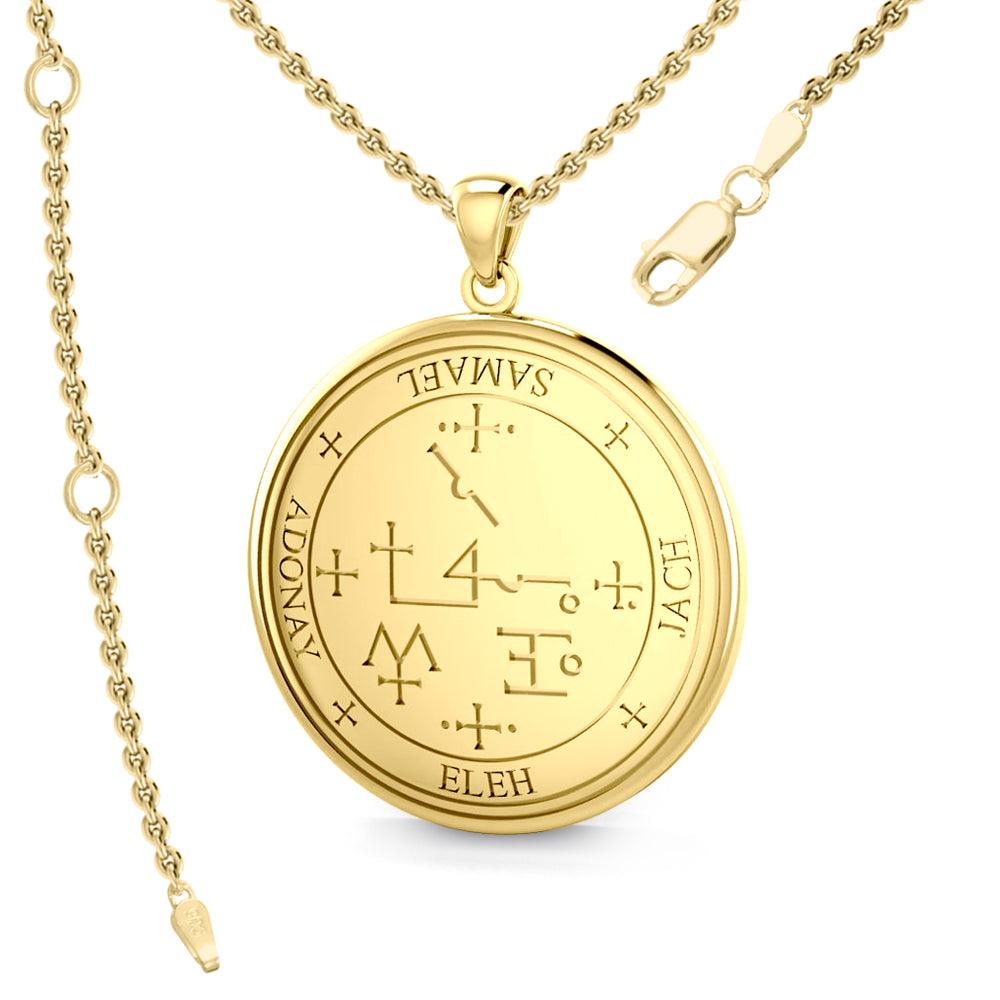 Sigil of the Archangel Samael Solid Gold Pendant GPD2823 - Jewelry