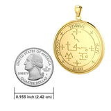 Sigil of the Archangel Samael Solid Gold Pendant GPD2823 - Jewelry