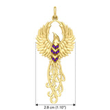 The Rise of the Mystical Fire Bird Solid Yellow Gold Pendant GPD2915