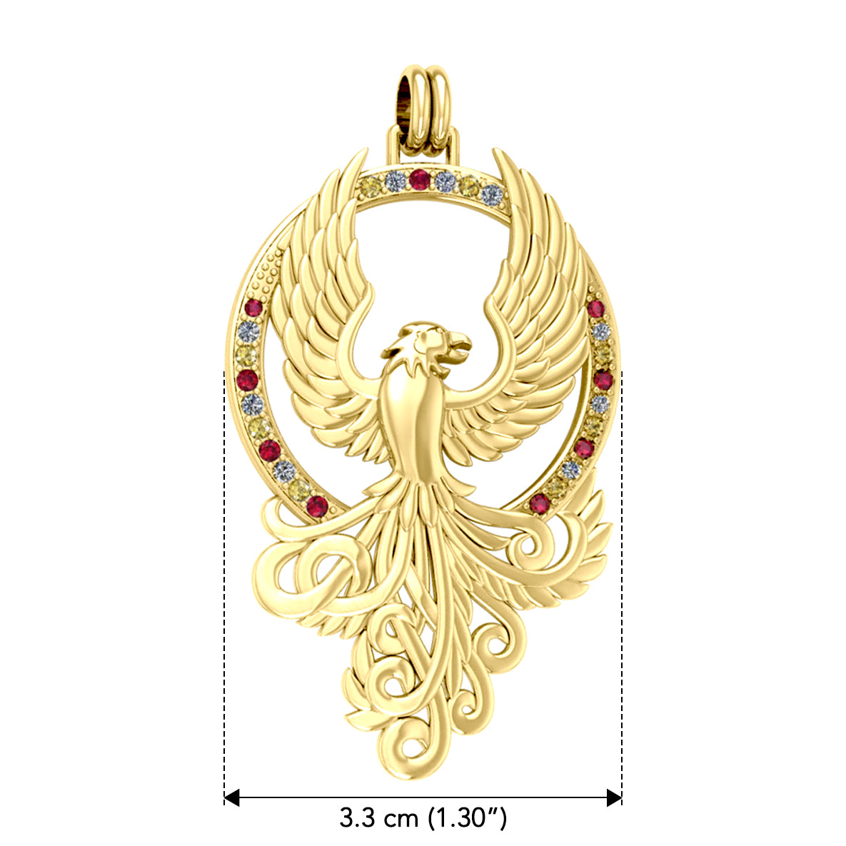 The Majestic Phoenix Solid Yellow Gold Pendant GPD2916