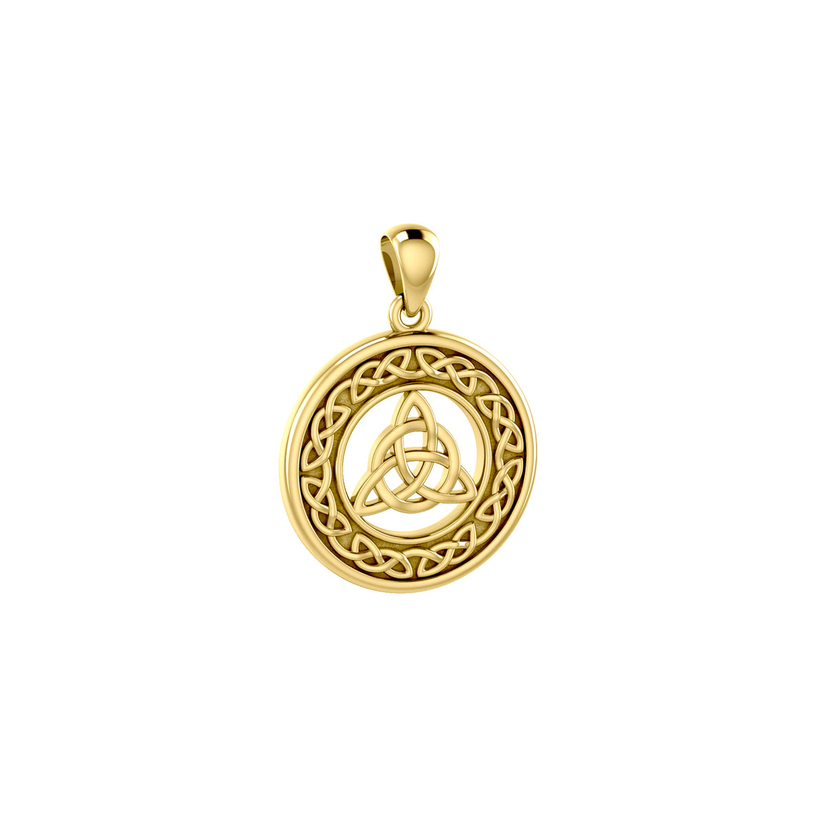 Medium Celtic Knot Triquetra Solid Gold Pendant GPD3020