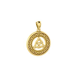 Medium Celtic Knot Triquetra Solid Gold Pendant GPD3020