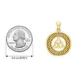 Medium Celtic Knot Triquetra Solid Gold Pendant GPD3020