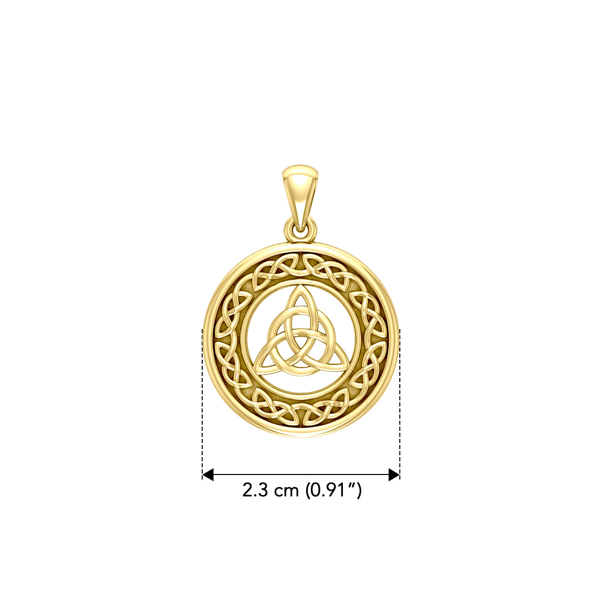 Medium Celtic Knot Triquetra Solid Gold Pendant GPD3020