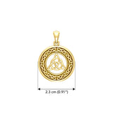 Medium Celtic Knot Triquetra Solid Gold Pendant GPD3020