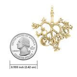 Cimaruta - Witch Silver with 18K Gold Vermeil Plate Pendant VPD3134 - Jewelry