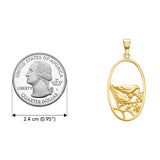 Birds Small Solid Yellow Gold  Pendant GPD3569